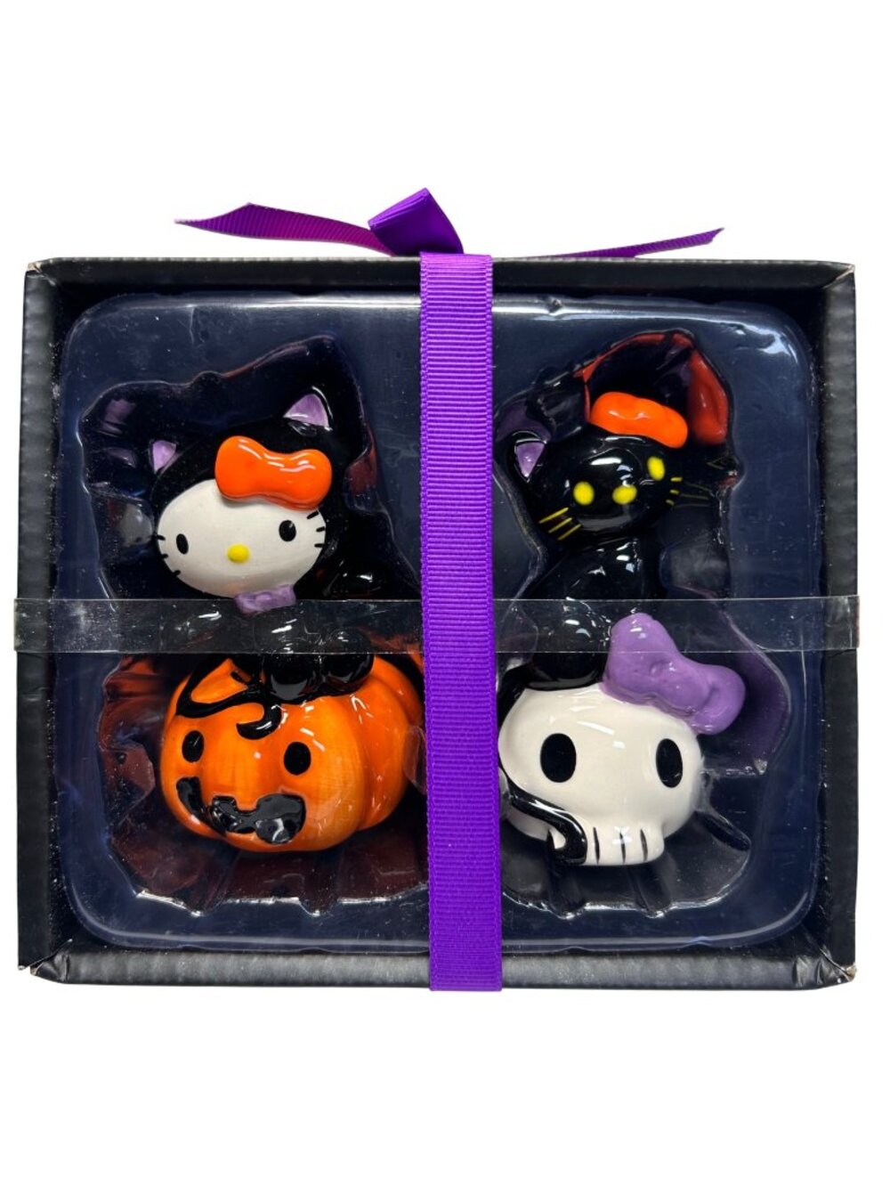 Hello Kitty Halloween Salt & Pepper Shaker Set Handcrafted Hand Painted Gift Box